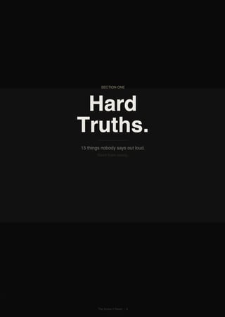 Hard Truths page showing 15 things nobody says out loud
